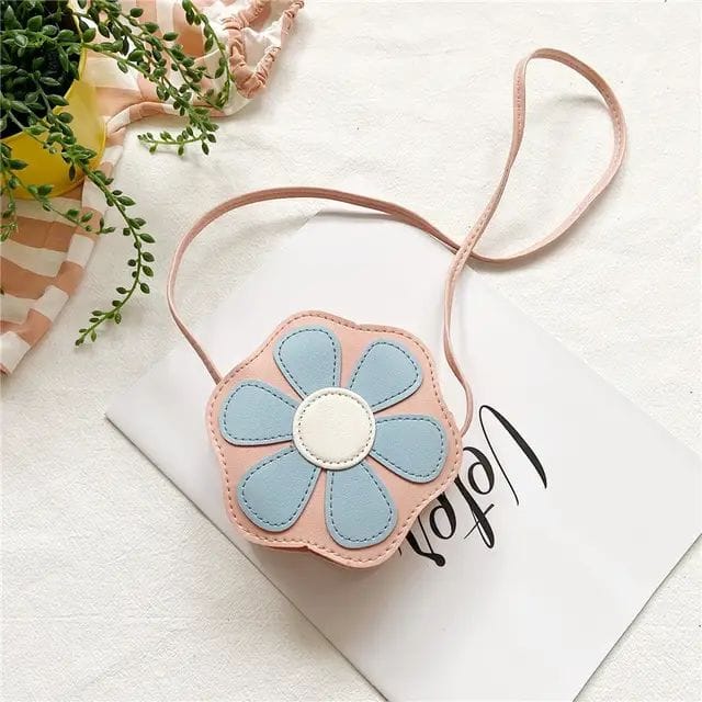 Popular Kids Colorful Flower Coin Purse Toddler PU Mini Sling Bags Cute Crossbody Bags Handbags For Baby Girl