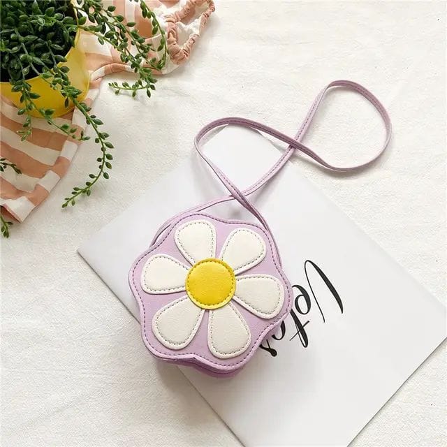 Popular Kids Colorful Flower Coin Purse Toddler PU Mini Sling Bags Cute Crossbody Bags Handbags For Baby Girl
