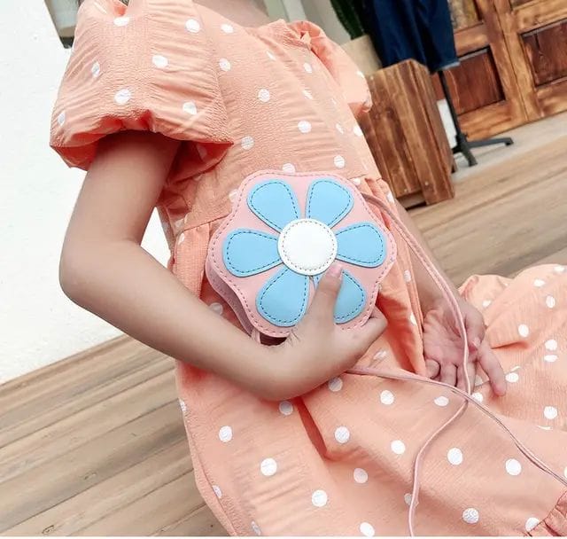 Popular Kids Colorful Flower Coin Purse Toddler PU Mini Sling Bags Cute Crossbody Bags Handbags For Baby Girl