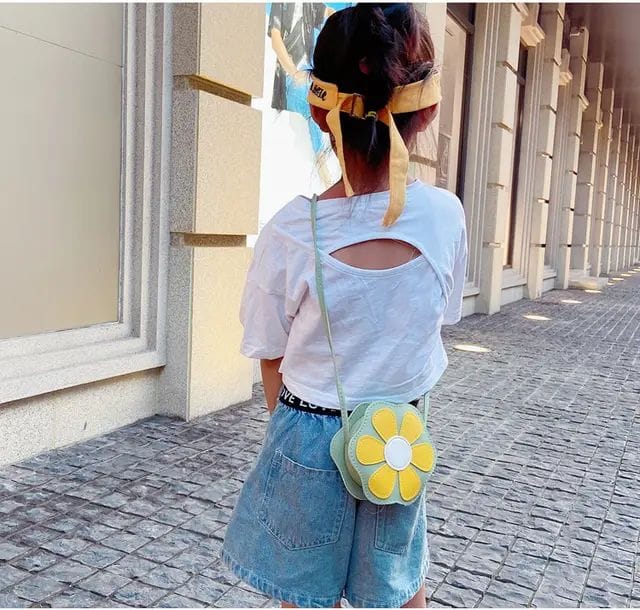 Popular Kids Colorful Flower Coin Purse Toddler PU Mini Sling Bags Cute Crossbody Bags Handbags For Baby Girl
