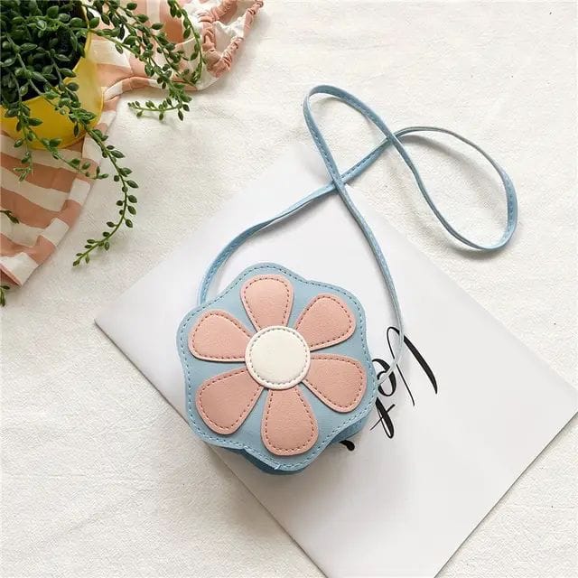 Popular Kids Colorful Flower Coin Purse Toddler PU Mini Sling Bags Cute Crossbody Bags Handbags For Baby Girl