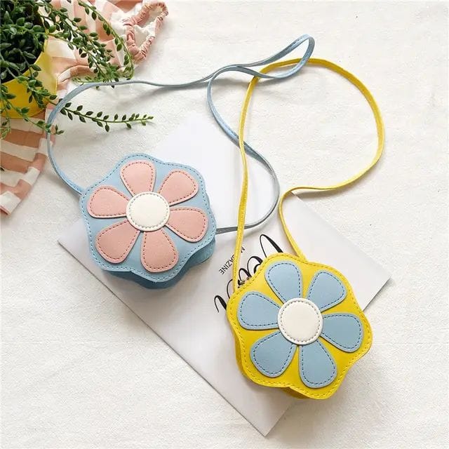 Popular Kids Colorful Flower Coin Purse Toddler PU Mini Sling Bags Cute Crossbody Bags Handbags For Baby Girl