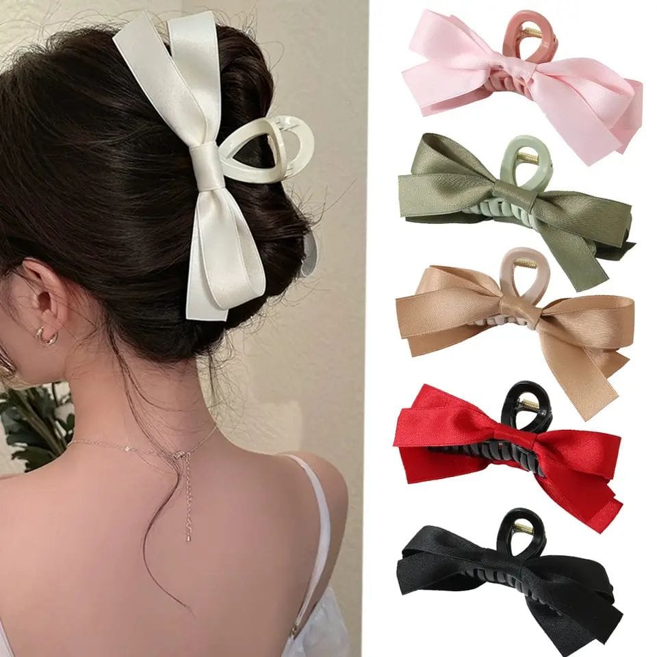 Fashion Ribbon Bow Grab Clip Girls elegent Ponytail Braid Claw clip Hair claw Hair Accessories