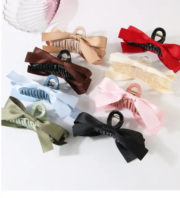Fashion Ribbon Bow Grab Clip Girls elegent Ponytail Braid Claw clip Hair claw Hair Accessories