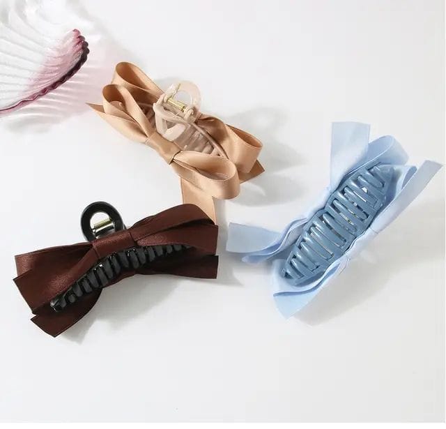 Fashion Ribbon Bow Grab Clip Girls elegent Ponytail Braid Claw clip Hair claw Hair Accessories