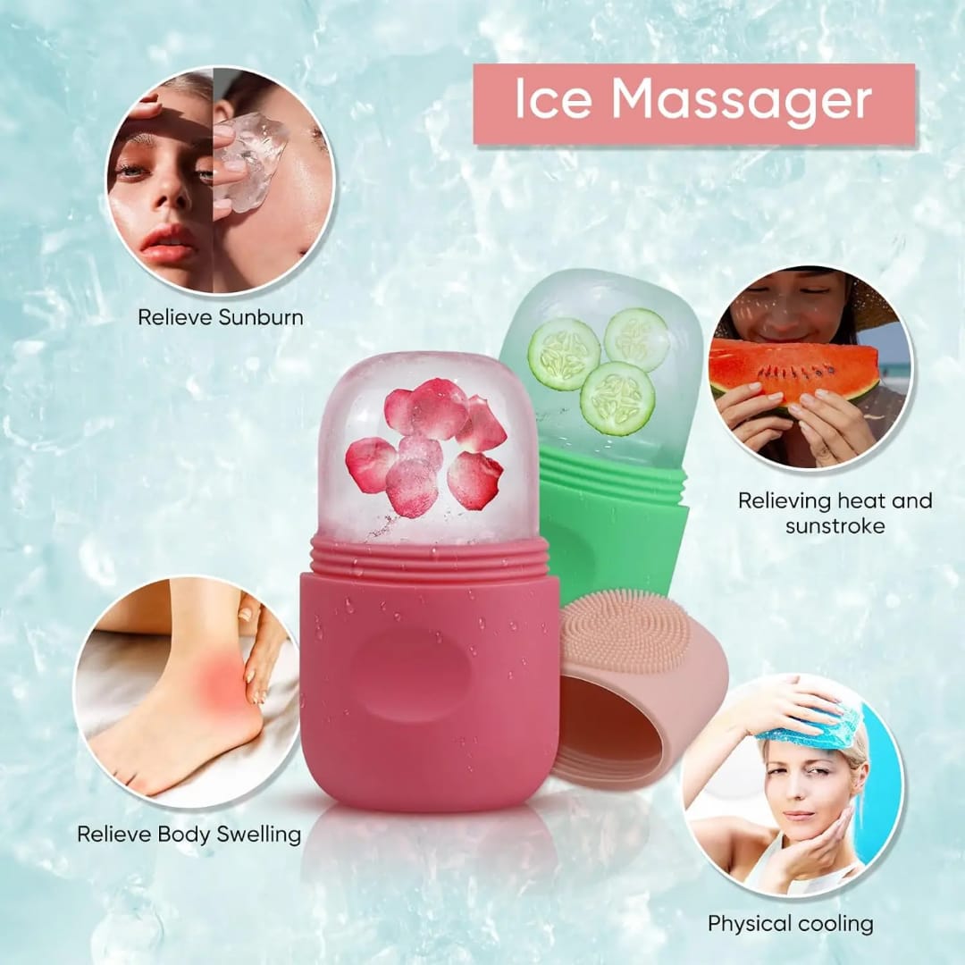 Ice Roller for face cooling molds and eye contouring face massager face roller silicon for eyes and neck reusable silicon jade roller for skin care beauty liftting skin care tool
