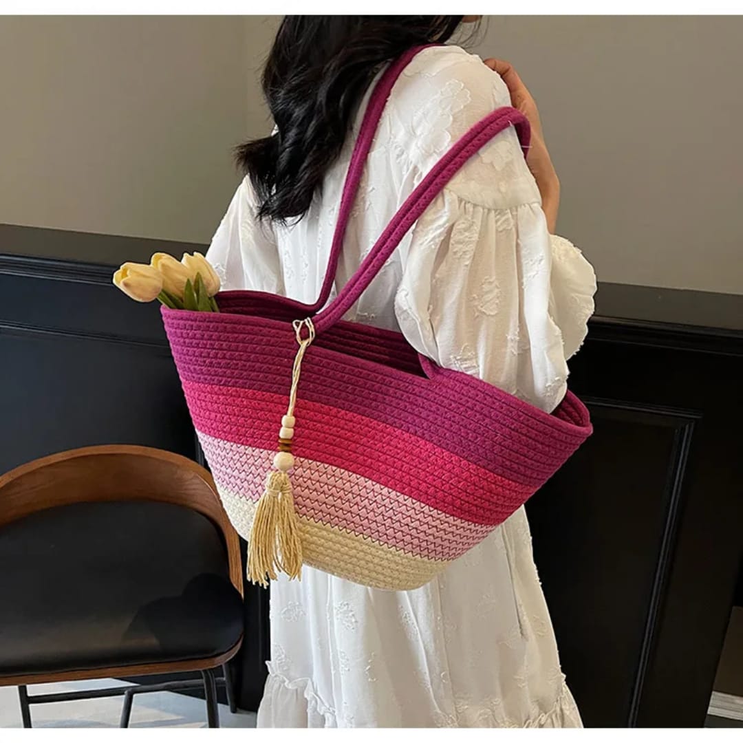 Woven Bag Fashion Handbag for Commuting Woven Beach Bag Tote Bags for Women daily beach bag water resistant high quality s bag Large capacity Handbag Travel Vacation Beach Bag Straw Woven Straw bag
