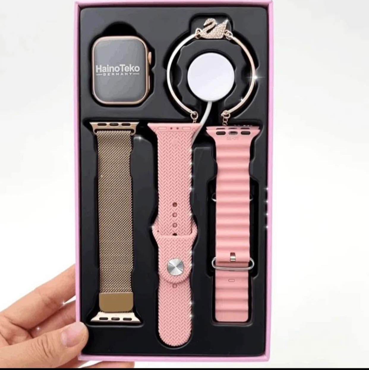 ❤️♨️RESTOCKED❤️♨️



*_HAINO TEKO LADIES SMART WATCH SQ-16 mini*



▪️3 interchangeable straps

▪️Stainless steel Bracelet 

    

  Functions:

*️⃣Sports Record : Cycling, Walking,Jogging,Running

*️