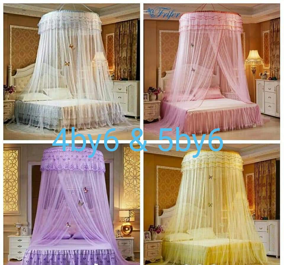 Kings Collection Fashion Round Mosquito Nets.100% polyester mesh fabric with TC fabric/cotton fabric conic apex offers effective protection against mosquitoes and other insects.