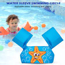 Arm Floaties for Kids,Swim Trainer Floaties,PVC Arm Floaties Inflatable Swim Arm Bands Floater Sleeves Children's Swimming Ring BlueBlue,