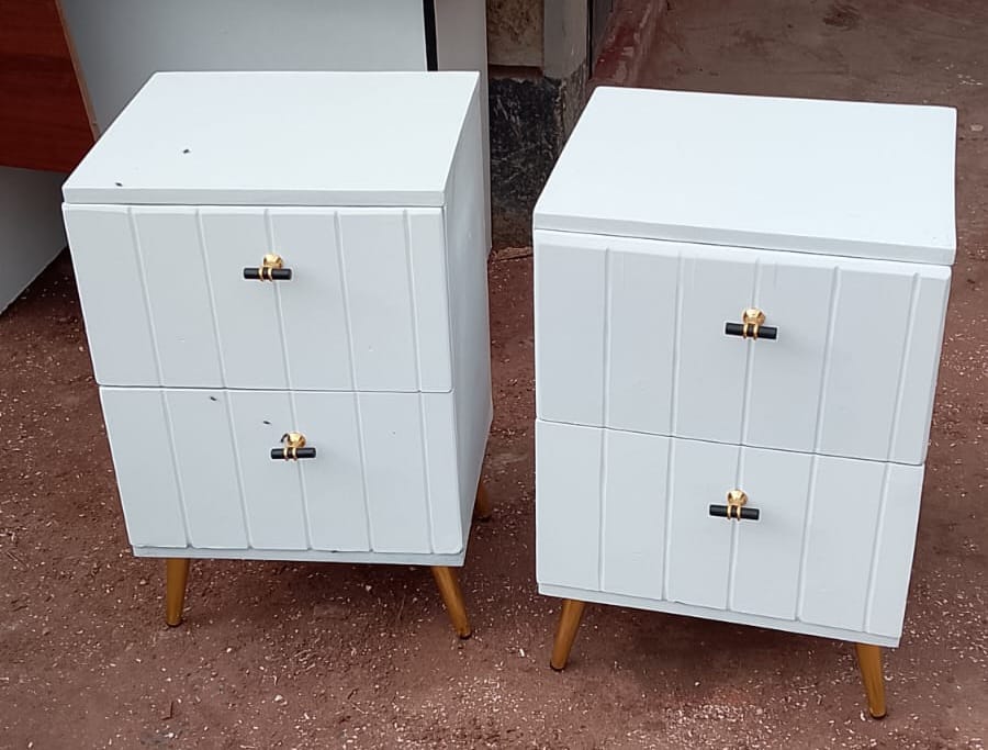 Bed Side Drawer Cabinet | 2 Smooth-Glide Drawers, Durable Wooden Construction, Ideal for small bedrooms or tight corners.