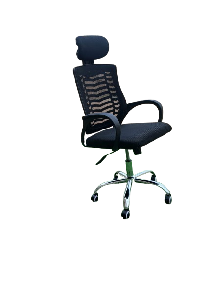 Secretarial Mesh Office Chair with Headrest - Designed to provide ergonomic excellence, this chair offers optimal lumbar support and breathability, ensuring long hours of comfortable seating.