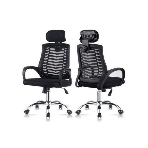 Secretarial Mesh Office Chair with Headrest - Designed to provide ergonomic excellence, this chair offers optimal lumbar support and breathability, ensuring long hours of comfortable seating.