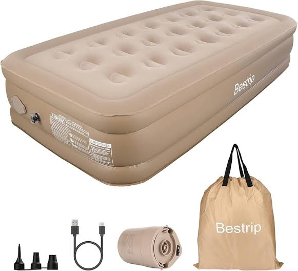 AIR MATTRESS| 21-Hole Elevated Inflatable Airbed – Compact Outdoor & Indoor Sleeping Mattress, Quick inflation and deflation for fast setup and storage, Durable puncture-resistant material.
