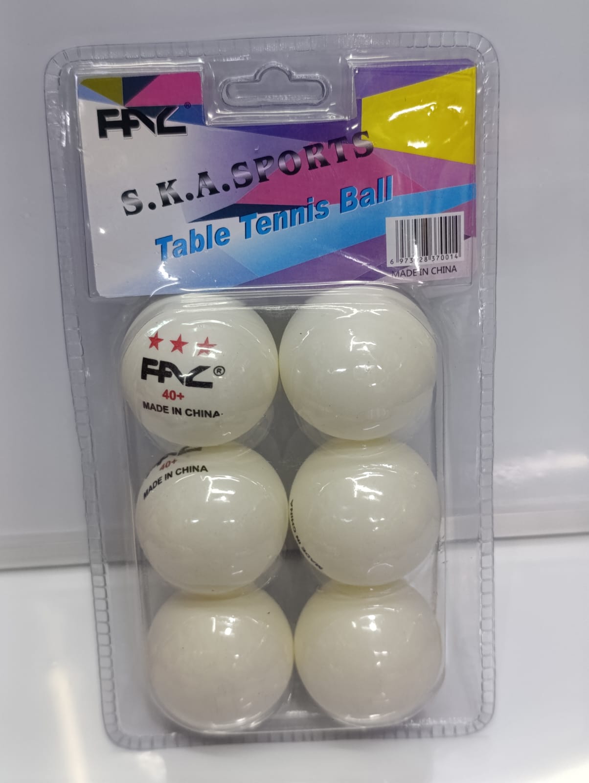 6-Pack Table Tennis Balls – White & Orange Ping Pong Balls, Standard size and weight for recreational and professional play, Durable and lightweight for consistent bounce and performance.