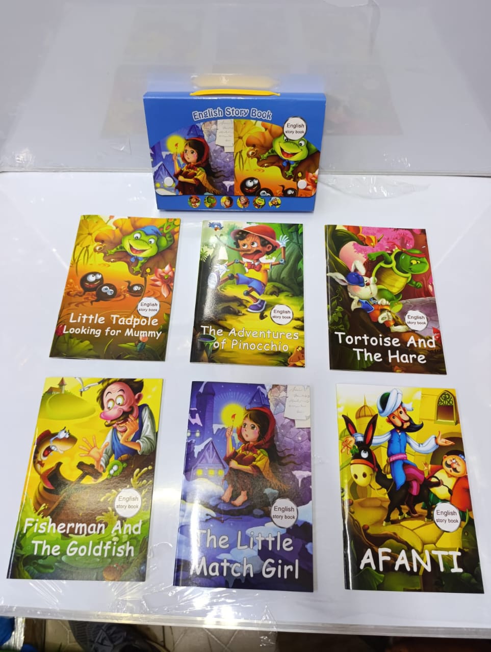 10-Piece Kids Story Book Set – English, Blue & Red Covers, Helps develop reading, imagination, and comprehension skills, Suitable for children of all ages, fun and educational.
