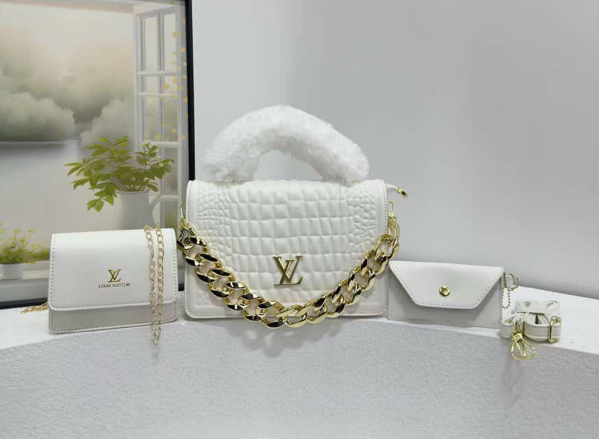 LV HAND BAG| 3‑in‑1 LV Handbag Set – Complete 3‑piece set: handbag, crossbody bag, and matching pouch, Get yours now and enjoy the ultimate fashion versatility!