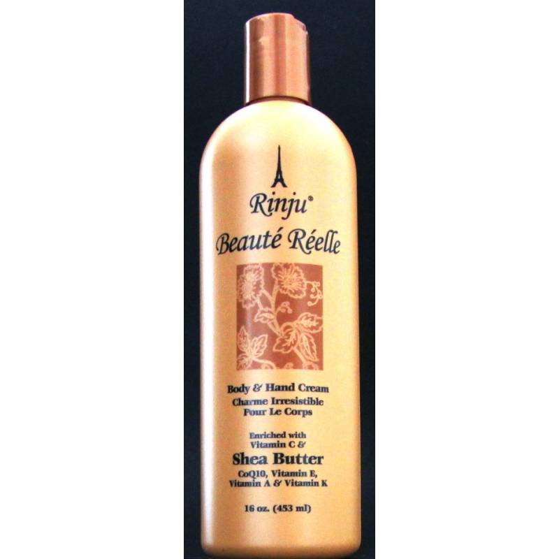 Rinju Beauté Réelle Body & Hand Cream enriched with Shea Butter Cream,CoQ10, Vitamin E, A & K for Women & Men.