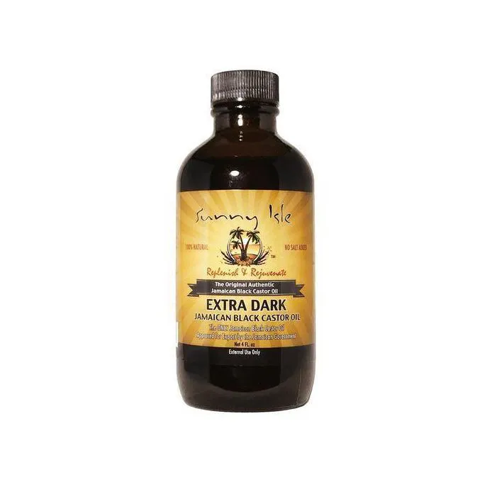 Sunny Isle Extra Dark Jamaican Black Castor Oil - 4 Oz Multipurpose Extra Dark Jamaican Black Castor Oil 100% Natural Treatment for Hair, Scalp and Skin - 4 Oz