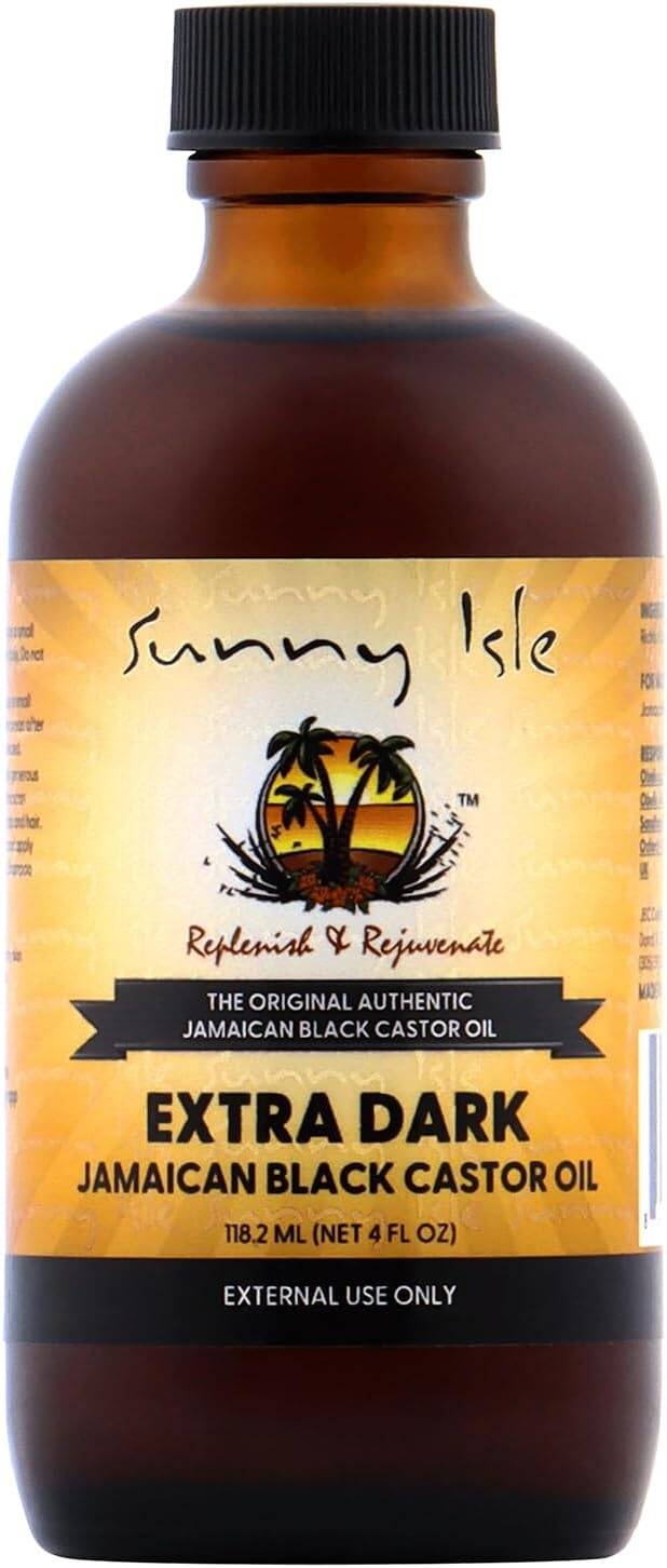 Sunny Isle Extra Dark Jamaican Black Castor Oil - 4 Oz Multipurpose Extra Dark Jamaican Black Castor Oil 100% Natural Treatment for Hair, Scalp and Skin - 4 Oz