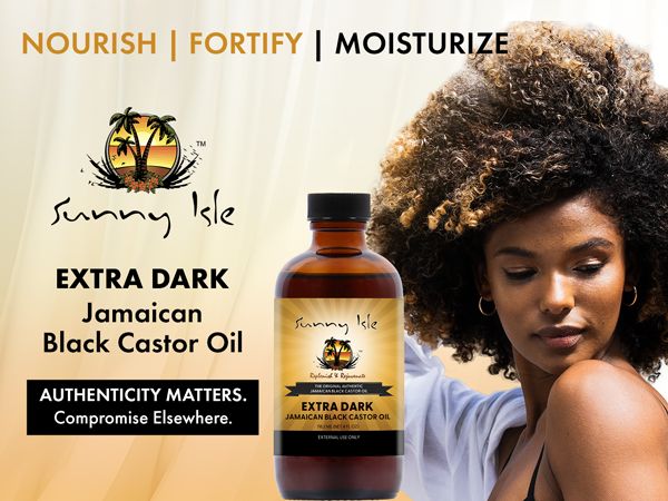 Sunny Isle Extra Dark Jamaican Black Castor Oil - 4 Oz Multipurpose Extra Dark Jamaican Black Castor Oil 100% Natural Treatment for Hair, Scalp and Skin - 4 Oz