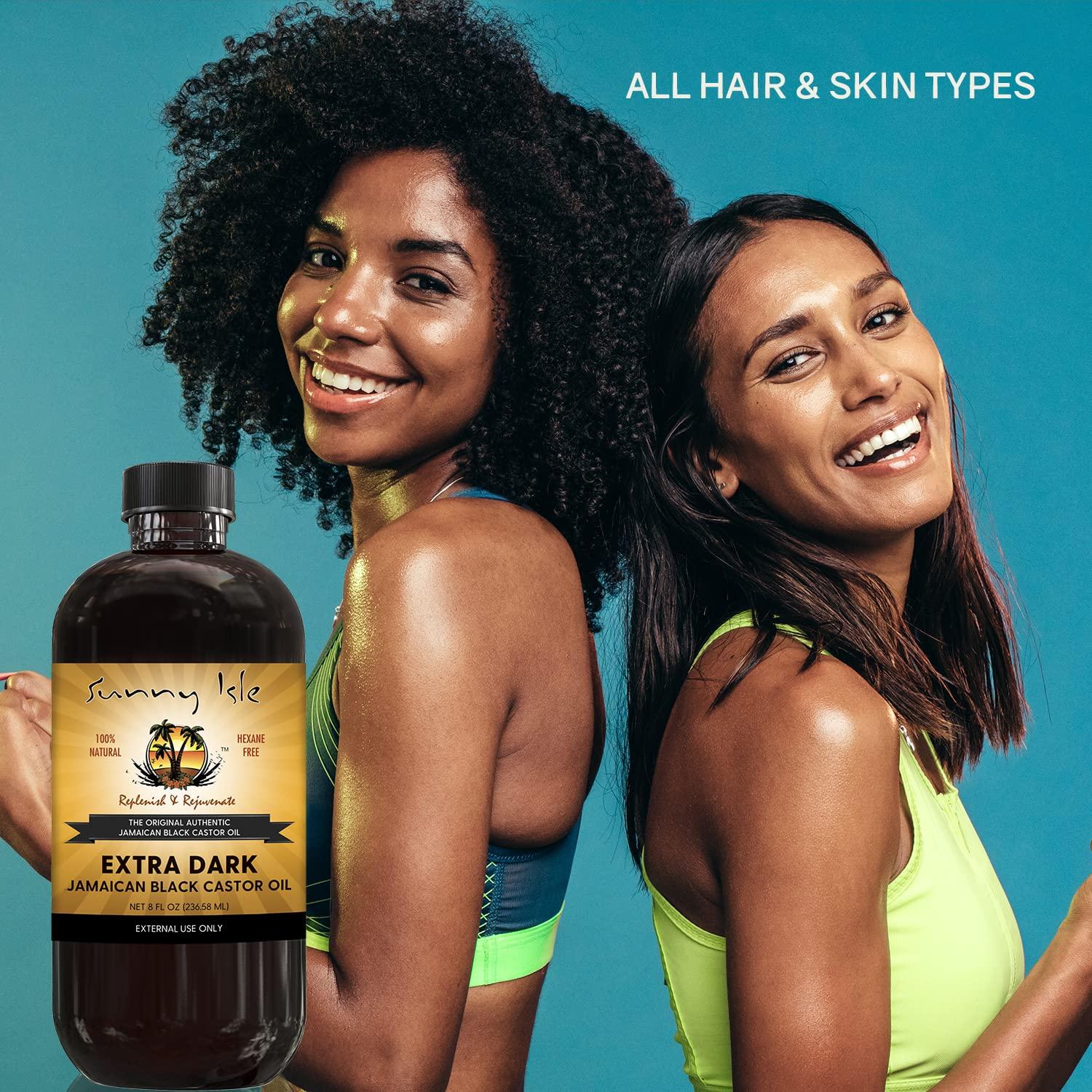 Sunny Isle Extra Dark Jamaican Black Castor Oil - 4 Oz Multipurpose Extra Dark Jamaican Black Castor Oil 100% Natural Treatment for Hair, Scalp and Skin - 4 Oz