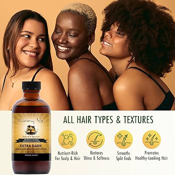 Sunny Isle Extra Dark Jamaican Black Castor Oil - 4 Oz Multipurpose Extra Dark Jamaican Black Castor Oil 100% Natural Treatment for Hair, Scalp and Skin - 4 Oz