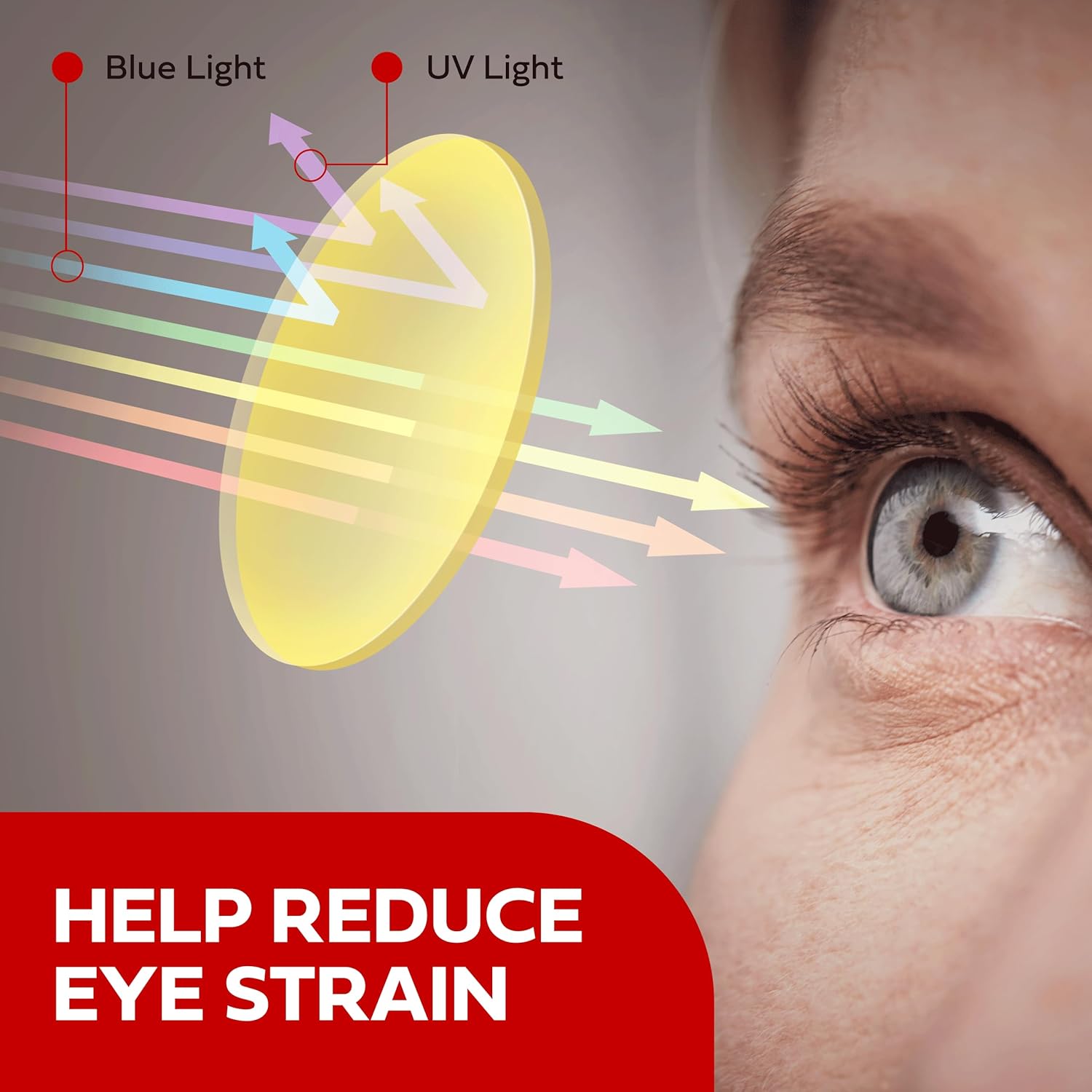 Bluelight Gaming Glasses - Amber Tinted Blue Light Glasses for Men & Women - Night Lenses for Driving, Strain and Fatigue