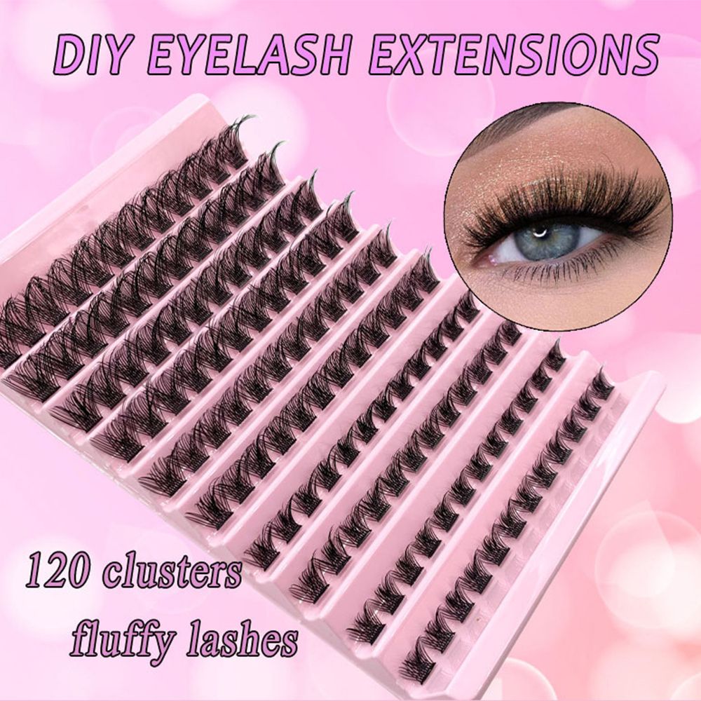 Lash Clusters, 120Pcs DIY lash Extenisons 8-16MM D Curl Fluffy Individual Natural Wispy Lashes Reusable Eyelash Extension at Home (Naturally)