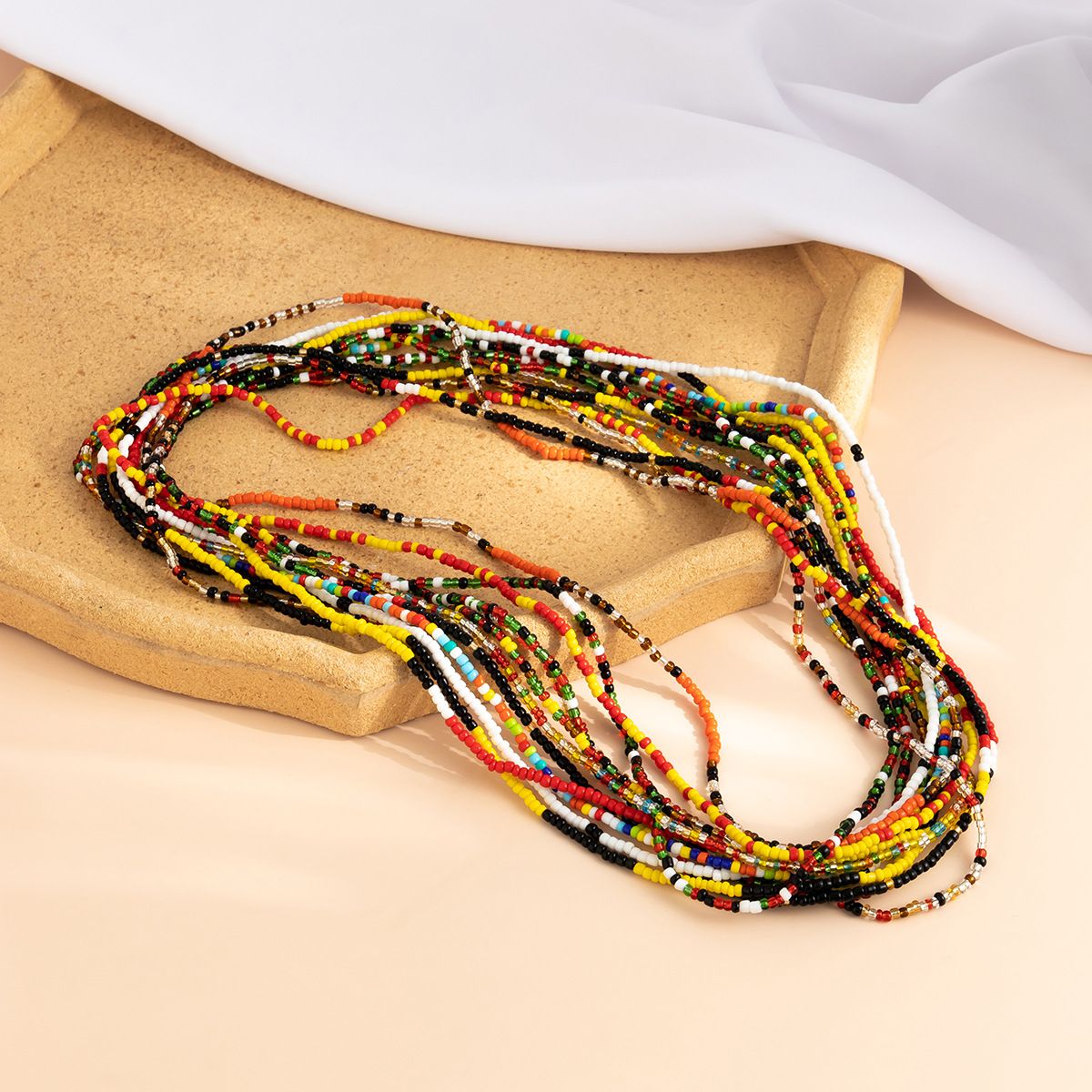 12 PCS Waist Bead Chain African Belly Bead Chain For Woman Colorful Elastic Beaded Body Waist Belly Chain Summer Bikini Jewelry, Ideal Choice For Gifts