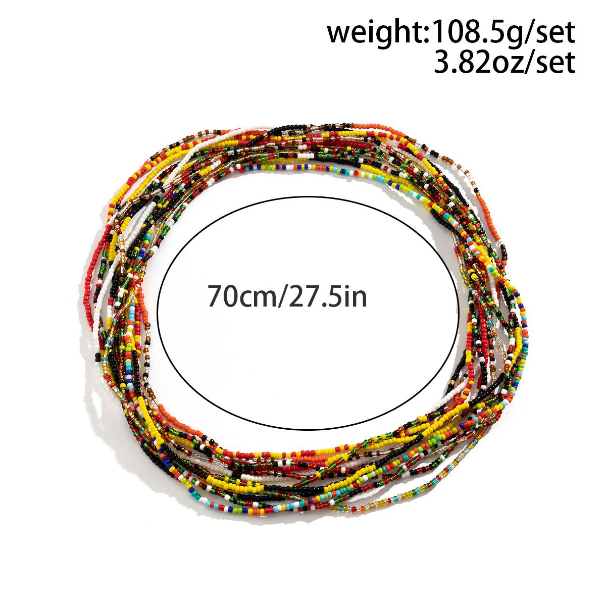 12 PCS Waist Bead Chain African Belly Bead Chain For Woman Colorful Elastic Beaded Body Waist Belly Chain Summer Bikini Jewelry, Ideal Choice For Gifts