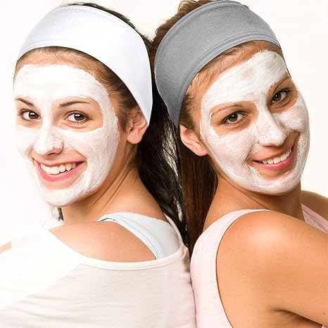 Spa Headband 3 Pack Ultra Soft Adjustable Face Wash Headband Terry Cloth Stretch Make Up Wrap for Face Washing, Shower, Facial Mask, Yoga