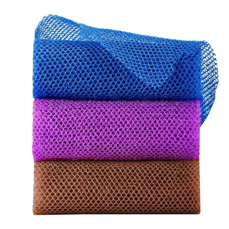 3 Pieces African exfoliating net African Net Long Net Bath Sponge Exfoliating Shower Body Scrubber Back Scrubber Skin Smoother,Great for Daily Use