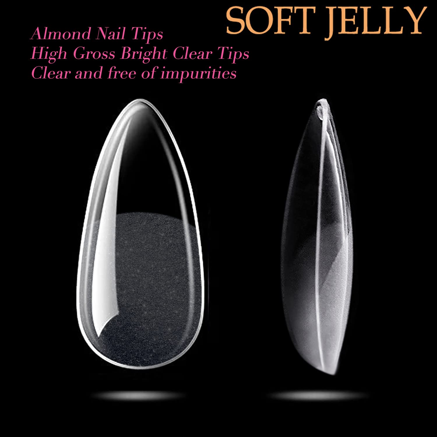Almond Fake Nail Tips -120Pcs Medium Gel x Nail Tips Pre-shaped Half Matte Full Cover Clear Acrylic Nails Gel Kit False Nail Tip Press on Nails for Nail Extension DIY Salon