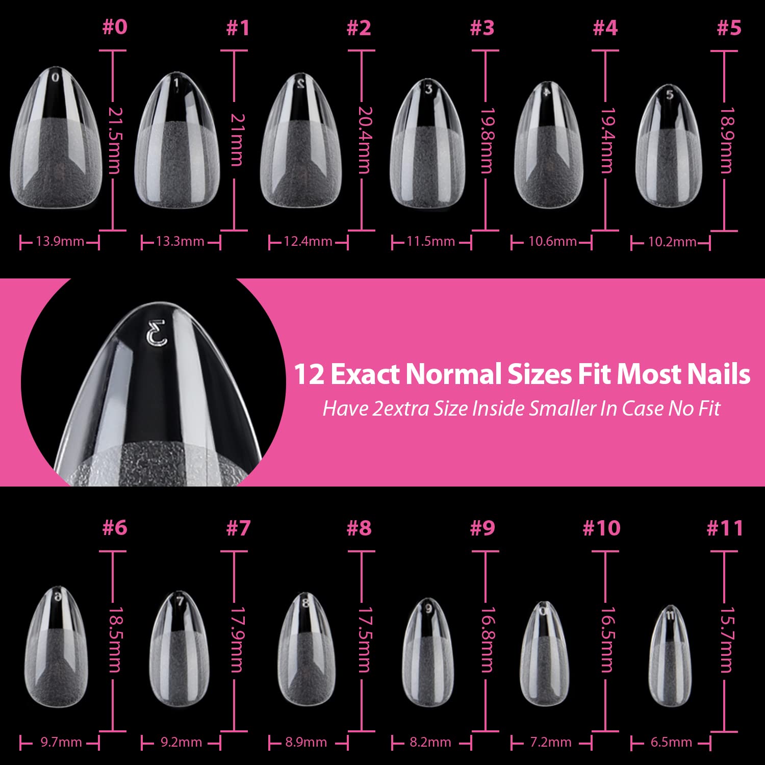 Almond Fake Nail Tips -120Pcs Medium Gel x Nail Tips Pre-shaped Half Matte Full Cover Clear Acrylic Nails Gel Kit False Nail Tip Press on Nails for Nail Extension DIY Salon