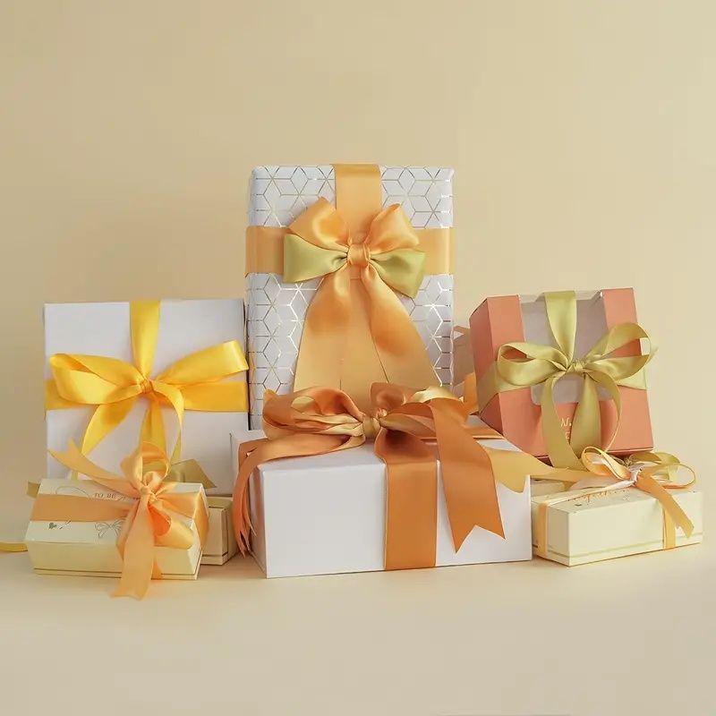 6 Rolls 1.5 Inch x 5 Yards (Total 30 Yards) Satin Ribbon, Silk Satin Ribbons for Fall Wedding Flower Bouquet Wrap Hair Bows Making Gift Wrapping and Crafts