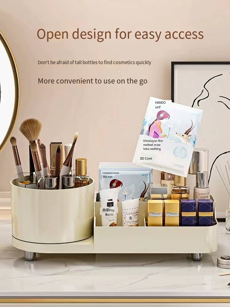 FOR Storage box desktop cosmetics household large-capacity grid rotating dormitory finishing makeup brush shelf storage
