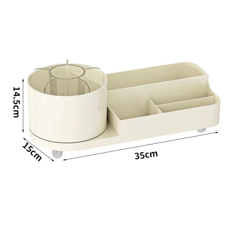 FOR Storage box desktop cosmetics household large-capacity grid rotating dormitory finishing makeup brush shelf storage