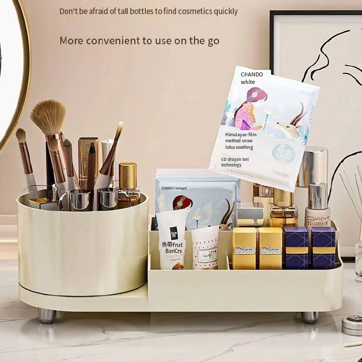 FOR Storage box desktop cosmetics household large-capacity grid rotating dormitory finishing makeup brush shelf storage