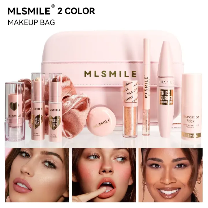 FOR Full set of cosmetics, facial and lip mascara, lipstick, eye shadow combination makeup set