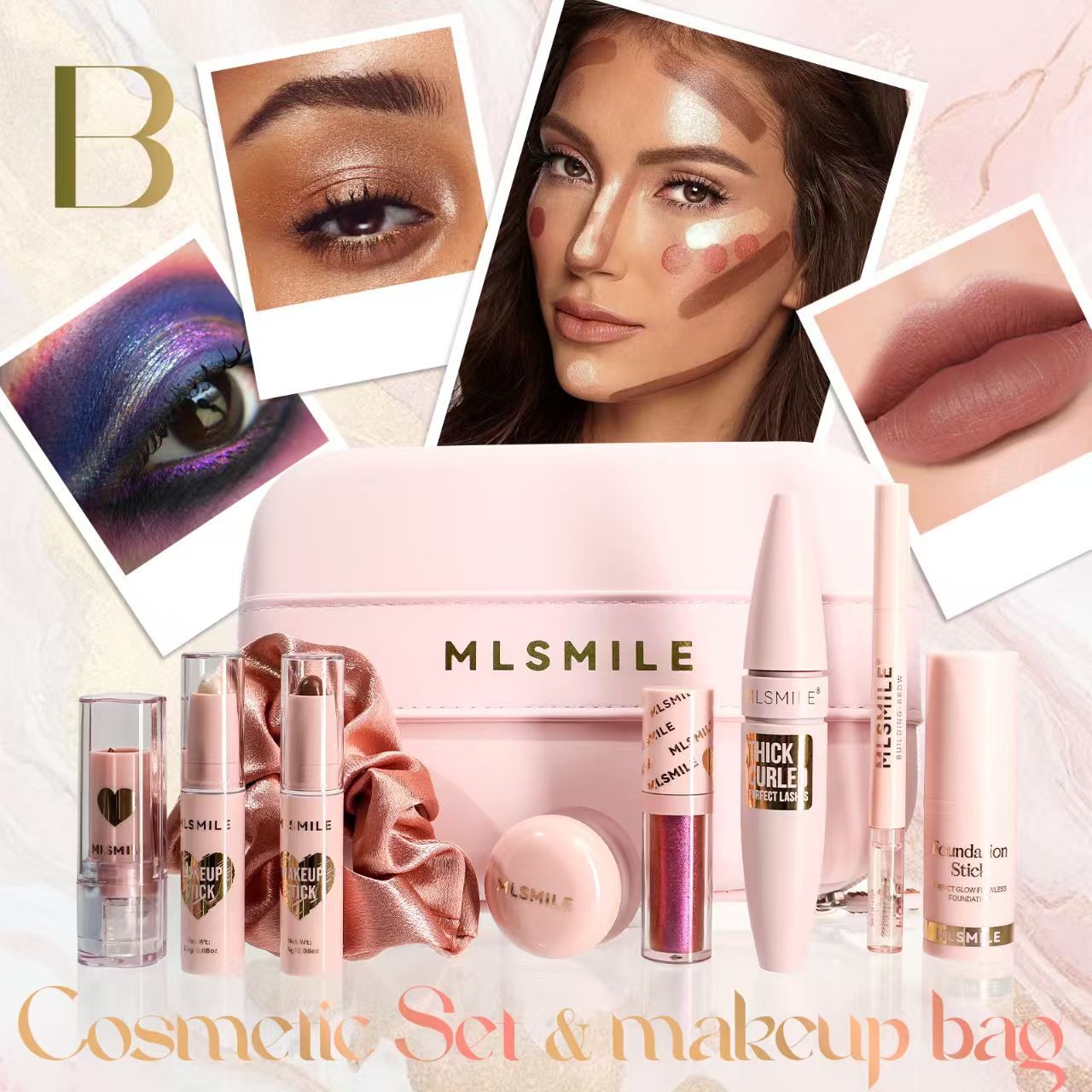 FOR Full set of cosmetics, facial and lip mascara, lipstick, eye shadow combination makeup set