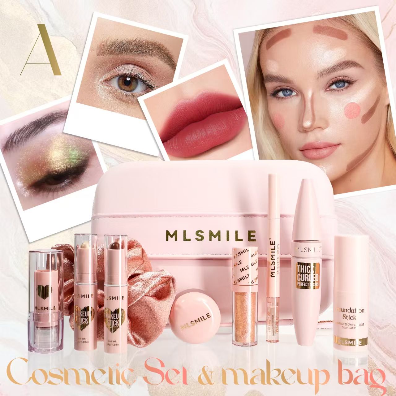 FOR Full set of cosmetics, facial and lip mascara, lipstick, eye shadow combination makeup set