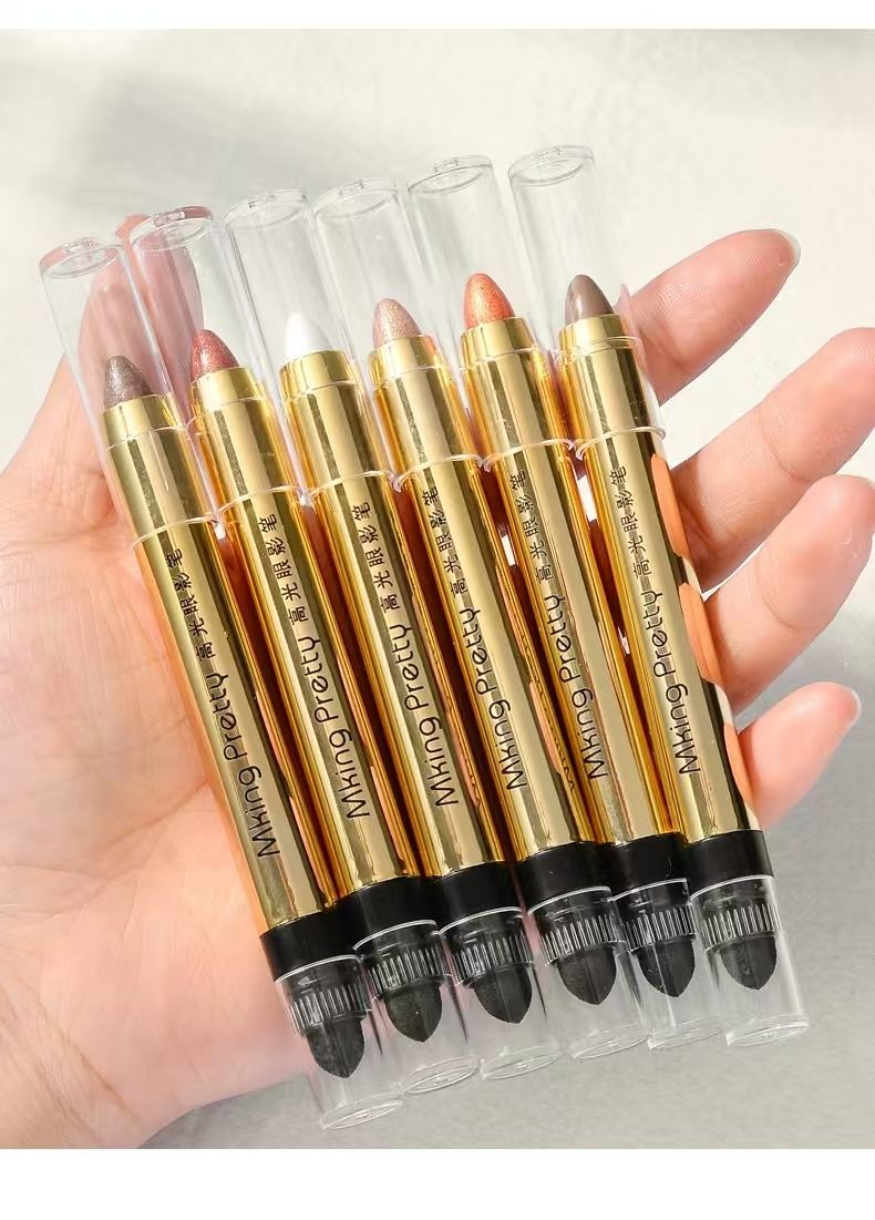 FOR Lazy eye makeup highlight eye shadow pen lying silkworm pen double-headed eye shadow stick not dizzy eye makeup repair highlight cream