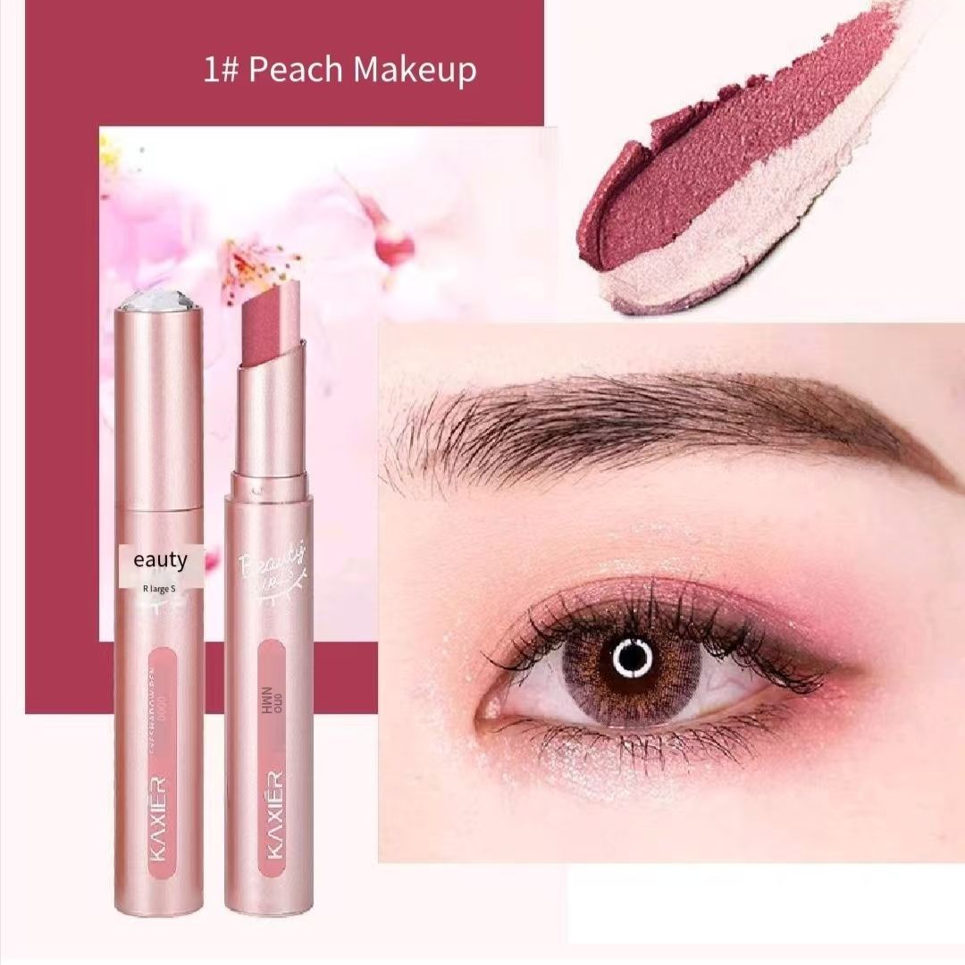 FOR Gradient two-color eye shadow pen pearl light glitter waterproof not easy to stain three-dimensional eye makeup lazy eye shadow stick