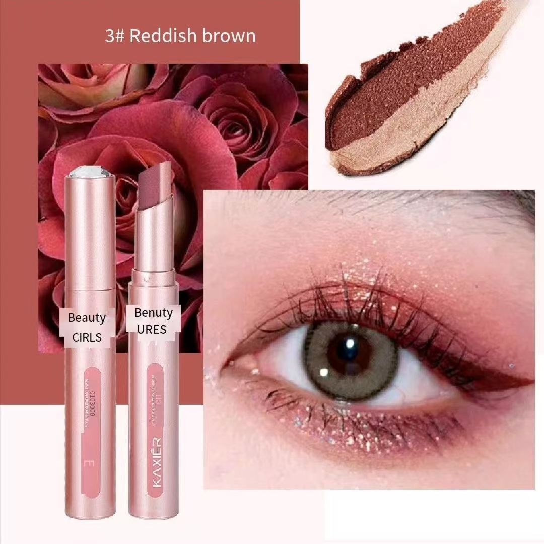 FOR Gradient two-color eye shadow pen pearl light glitter waterproof not easy to stain three-dimensional eye makeup lazy eye shadow stick