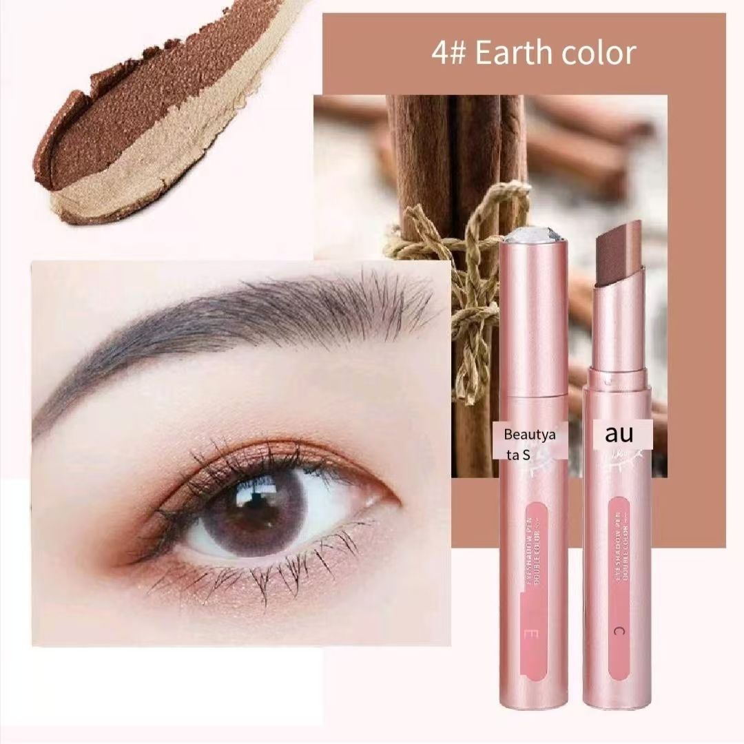 FOR Gradient two-color eye shadow pen pearl light glitter waterproof not easy to stain three-dimensional eye makeup lazy eye shadow stick