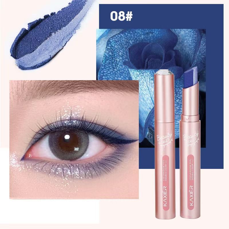 FOR Gradient two-color eye shadow pen pearl light glitter waterproof not easy to stain three-dimensional eye makeup lazy eye shadow stick