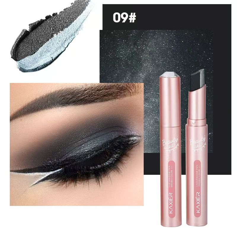 FOR Gradient two-color eye shadow pen pearl light glitter waterproof not easy to stain three-dimensional eye makeup lazy eye shadow stick