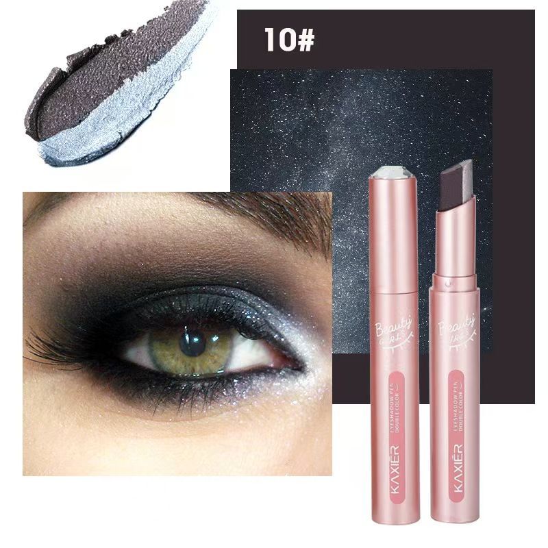 FOR Gradient two-color eye shadow pen pearl light glitter waterproof not easy to stain three-dimensional eye makeup lazy eye shadow stick