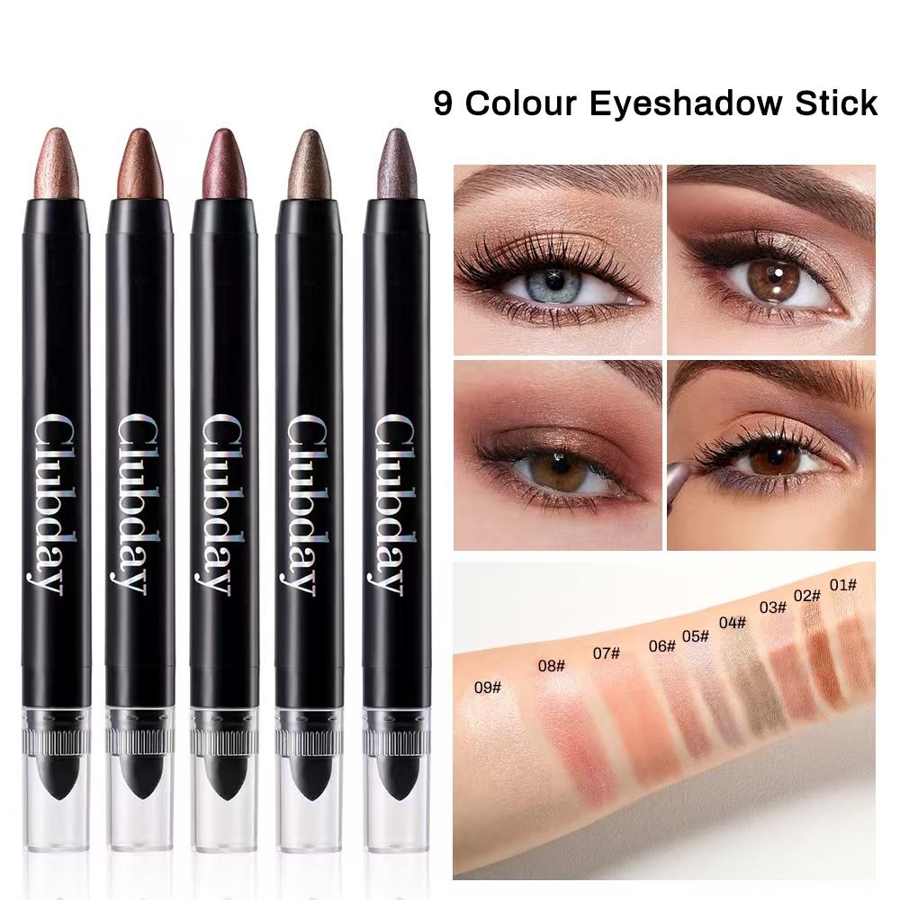FOR 9-color combination popular rotating double-headed eye shadow stick long-lasting easy coloring brightening high-gloss reclining silkworm monochrome eye makeup eye shadow pen